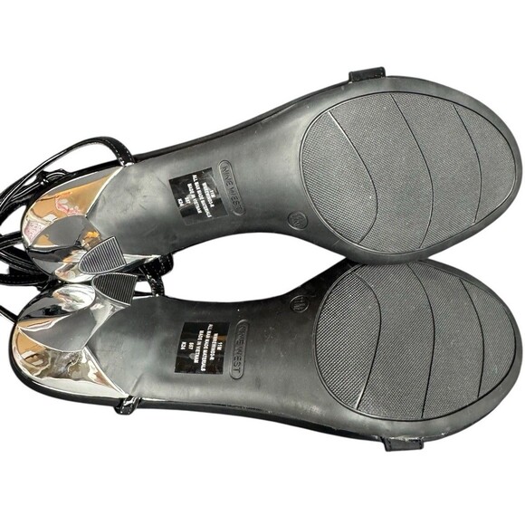 Nine West Size 11 M Black Anny3 Ankle Strap Open Toe High Heel Sandal Stiletto - Picture 7 of 8